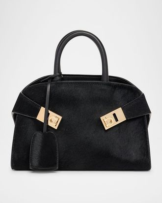 Ferragamo Mini Hug Horsehair Top-Handle Bag