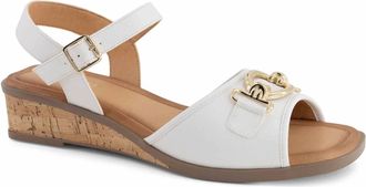 Andrea Womens Ankle-Strap Sandal In White