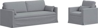 vidaXL Juego De Sof&aacute; 2 Uds. Gris Claro Tela Vidaxl