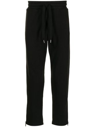 Ports V zip details track pants - unisex - Cotton - M - Black