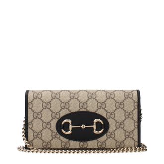 Gucci Horsebit 1955 Damess Pochettestof Beige/Bruin