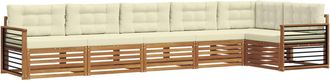 vidaXL Conjunto De Sof&aacute;s De Exterior 6 Uds. Natural Y Crema Vidaxl