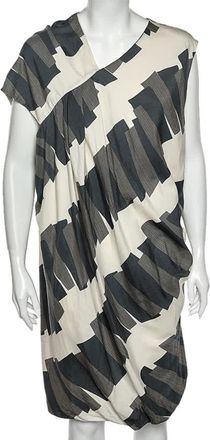 Sportmax Multicolored Printed Cotton Pleated Detailed Dress