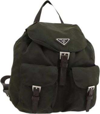 Prada Pre-owned Backpacks, female, Green, Size: ONE SIZE Pre-owned Vintage Backpack