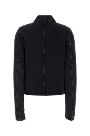 Rier Womens Black Denim Jacket Anthracite Exterior: Cotton Giubbini