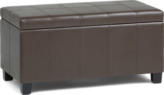 Simpli Home Dover 36In Contemporary Rectangle Storage Ottoman Bench