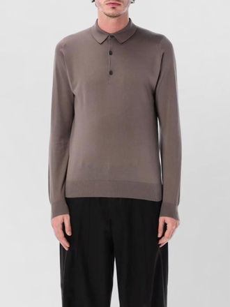 John Smedley sea island cotton long sleeve polo knit
