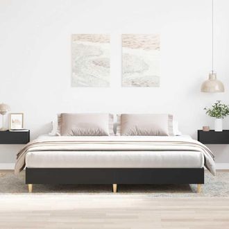 Berkfield Home Bed Frame without Mattress Black 180x200cm Engineered Wood | Size: Super King