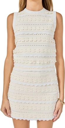 endless rose 3D Floral Open Stitch Knit Minidress in Cream at Nordstrom, Size X-Small