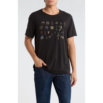 John Varvatos Pendants Organic Cotton Graphic T-Shirt in Black at Nordstrom Rack, Size Small