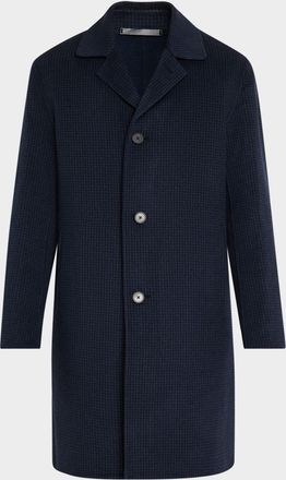 Theory Mens Modern Mini Check Single-Breasted Coat
