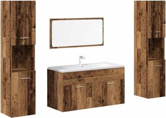 vidaXL Vidaxl - Juego De Muebles De Ba&ntilde;o 4 Piezas Madera Ingenier&iacute;a Envejecida