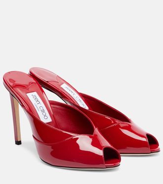 Jimmy Choo London Brigitte 100 patent leather mules