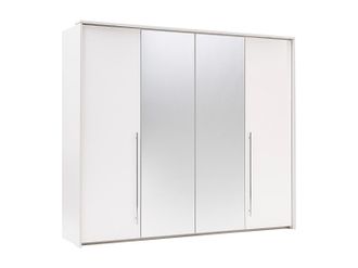 Vente-Unique Armario 2 puertas - Con espejo y LEDs - 255 cm - Blanco - INGINA