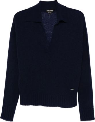 Tom Ford Maglione con scollo a V - Blu