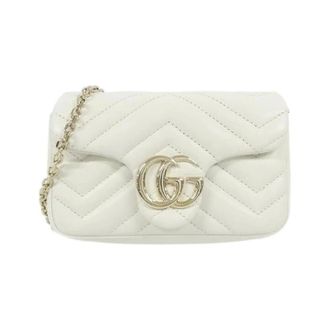 Gucci Pre-owned Lamb Shoulder Bag - Dames - Pre-owned - Wit - Maat: ONE Size Leer
