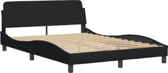vidaXL Estructura De Cama Sin Colch&oacute;n Tela Negro 120x200 Cm Vidaxl