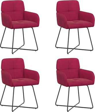 vidaXL Sillas De Comedor 4 Uds. Terciopelo Rojo Vino 59 X 56,5 X 86 Cm Vidaxl
