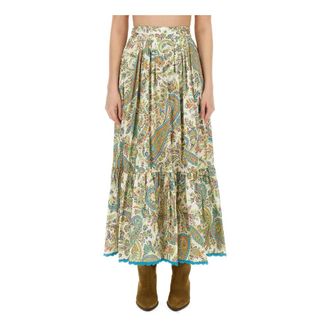 Etro Etro, Maxi Skirts, female, Green, Size: XS Tiered Paisley Long Skirt