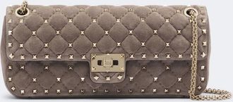 Valentino Garavani Borsa a spalla Rockstud Spike Small in suede