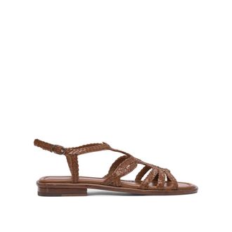 Pons Quintana Schoenen, Dames, Bruin, 37 EU, Leer, Tina Flat Sandal