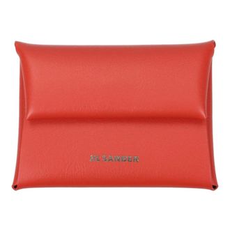 Jil Sander Accessoires, Dames, Oranje, ONE Size, Leer, Folded Coin Purse Mini