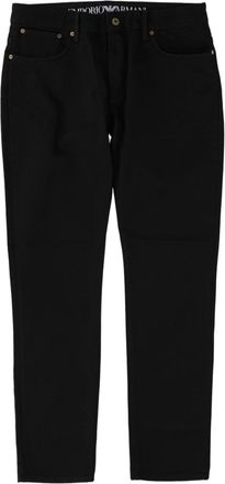 Emporio Armani Classic Five-Pocket Black Jeans with Subtle Logo Detail