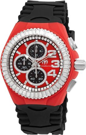 Technomarine Cruise Chronograph Quartz Crystal Red Dial Mens Watch TM-121185