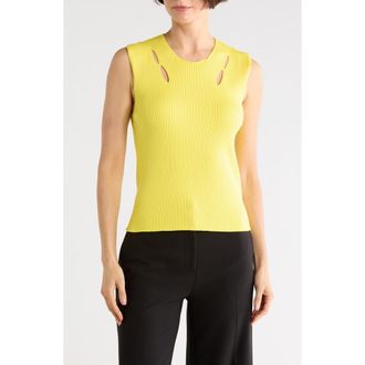 Longchamp Rib Knit Sleeveless Top in Lemon at Nordstrom Rack, Size Large