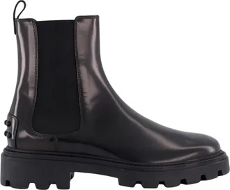 Tod's Tods, Chelsea Boots, female, Black, Size: 7 US Stylish Heavy Rubber Womens Shoes