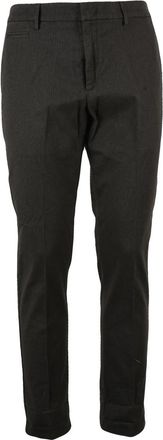Dondup Brown Joe Vertical Striped Cotton-Blend Trousers