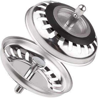 OEM Juego De 2 Tapones De Fregadero De Acero Inoxidable, Filtro Universal De 79,3 Mm, Tap&oacute;n Antiatascos, Para Cocina Y Ba&ntilde;o. - Crezuo