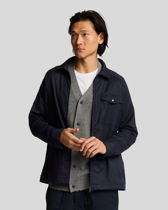 Lyle & Scott Op maat gemaakte Rits Overhemd - Donker Blauw