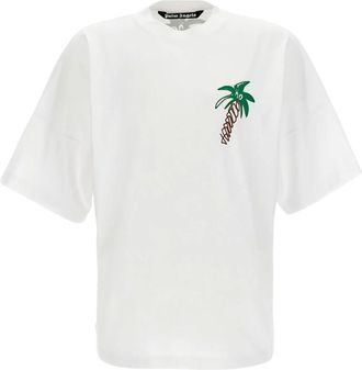 Palm Angels Sketchy Palm Tree Design Oversized Fit T-Shirt