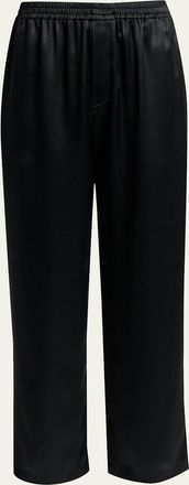 Saint Laurent Silk Straight-Leg Crop Pajama Pants