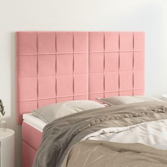 vidaXL Cabeceros 4 Unidades Terciopelo Rosa 72x5x78/88 Cm Vidaxl