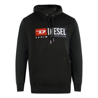 Diesel Denim Division Snijd Logo Zwarte Hoodie