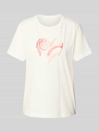 Tom Tailor Regular Fit T-Shirt aus reiner Baumwolle in Offwhite, Gr&ouml;&szlig;e L