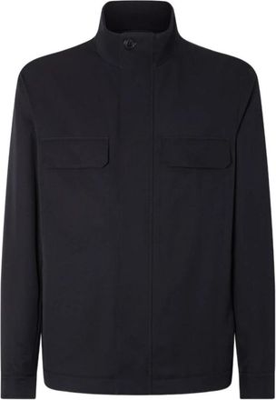 Ermenegildo Zegna Giubbotto Lungo Blouson - Heren - Zomerjassen - Blauw - 2XL - Leer - Jassen