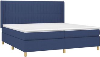 vidaXL Vidaxl - Cama Box Spring Colch&oacute;n Y Luces Led Tela Azul 200x200 Cm