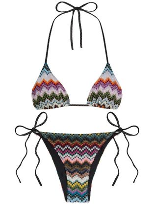 Missoni Zigzag Metallic-knit Triangle Bikini - Multicoloured - 36 (UK6 / XS)