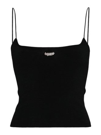 Dsquared2 Logo-plaque knitted crop top