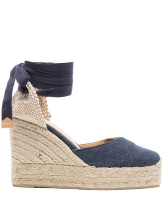 Castaner Carina espadrilles met sleehak - Blauw