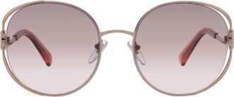 Bulgari Pink Gradient Grey Round Ladies Sunglasses BV6181B 20143B 57