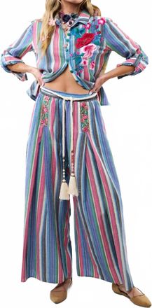 Aratta Miss June Pants In Blue/white