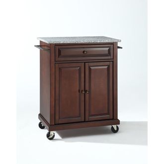 Crosley Furniture Compact Granite Top Kitchen Cart Mahogany/Gray
