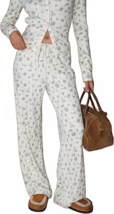 Bailey Rose Christmas Lounge Pant In Cream