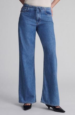 Mavi Merly Wide Leg Denim Pants in Mid Well Blue at Nordstrom, Size 31 X 32