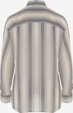 Frankie Shop Womens Striped Cupro Shirt Multicolour