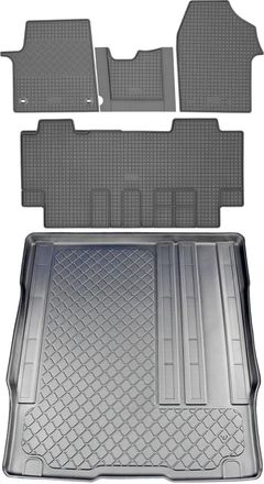 OEM Opel Vivaro C Van (5 Puertas) Desde 03.2019 Set - Alfombrillas De Goma Para Coche + Alfombrilla Para Maletero